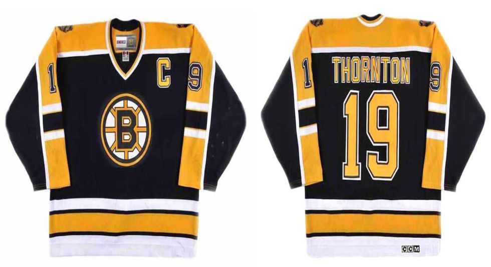 2019 Men Boston Bruins 19 Thornton Black CCM NHL jerseys